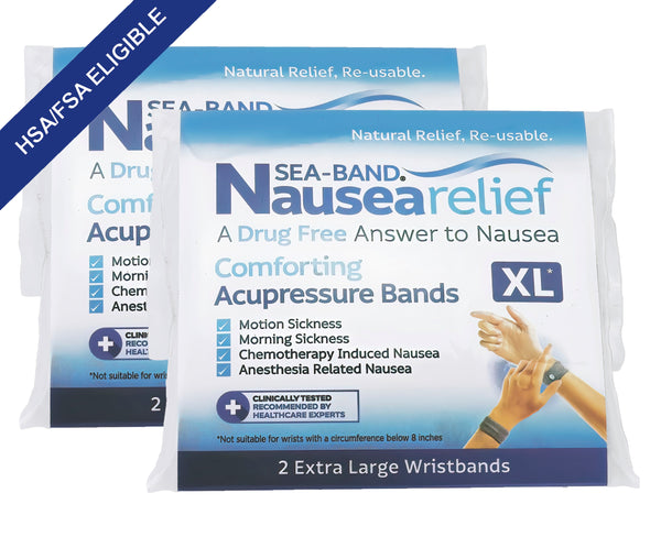 XL Adult Sea-Bands Twin Pack for GLP1 Nausea Relief & HSA/FSA eligible!